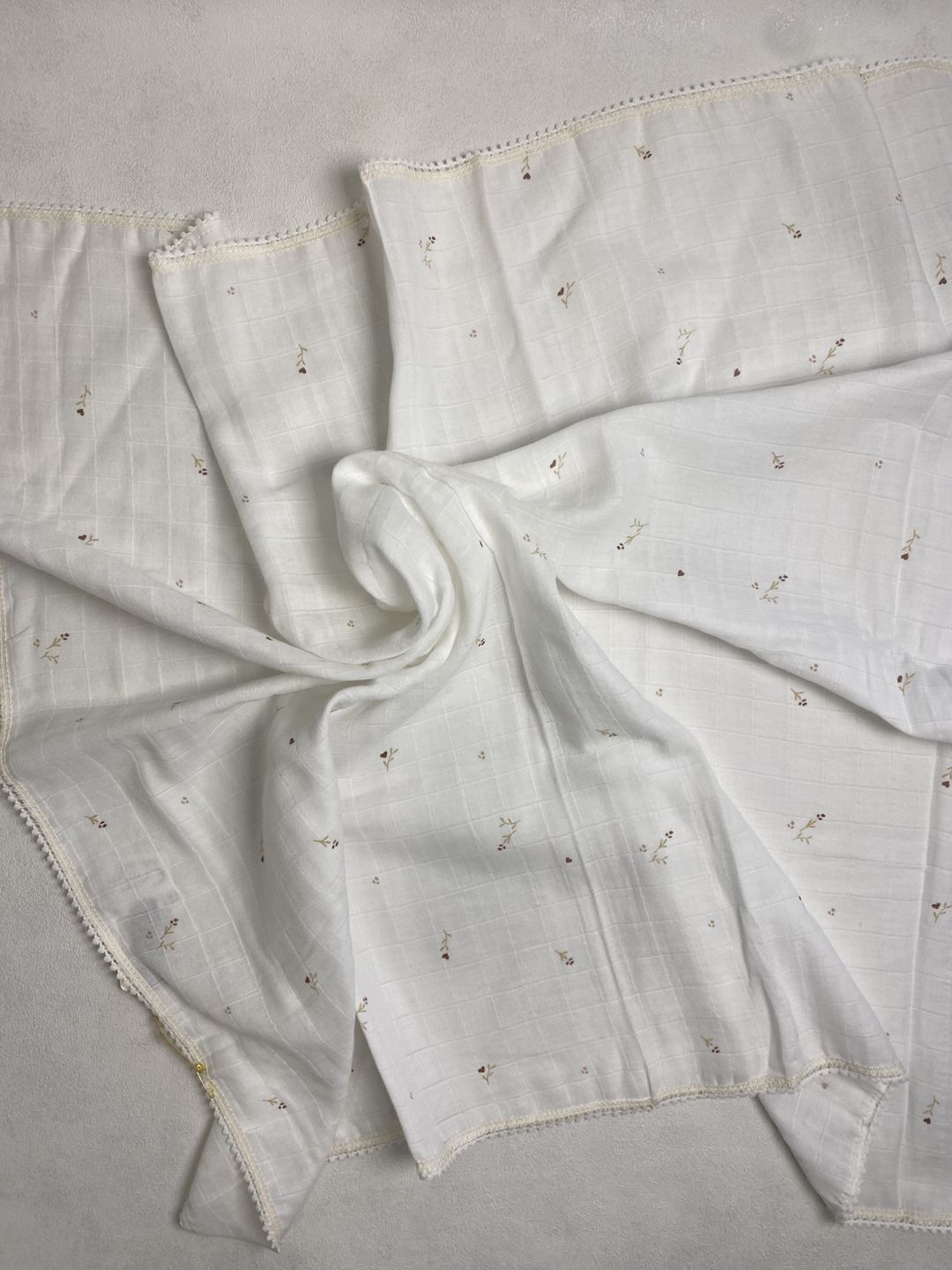 Uşaq örtüyü RK44, muslin, ağ, 80x100 sm — Mallar, Bakı (3)