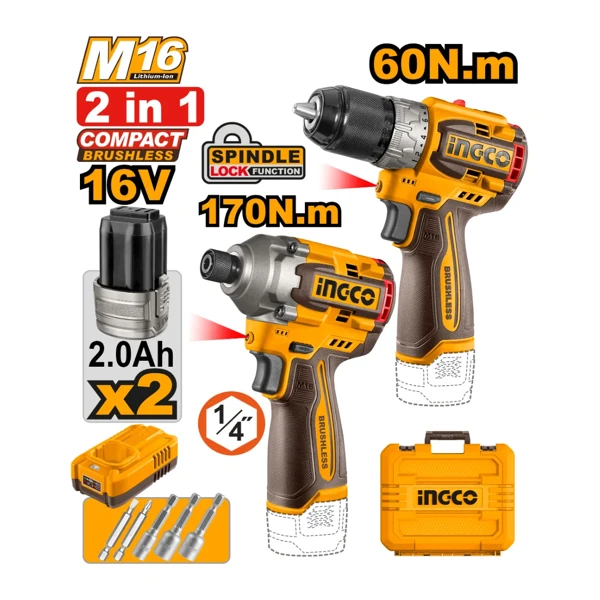 Ingco batareykalı alət dəsti 2-Lİ COSLI240968 — Təmir və inşaat, Bakı