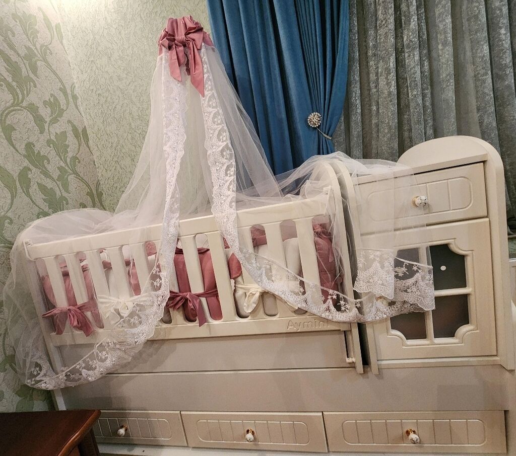 Oğlan və qız üçün, İşlənmiş, Dördbucaq, Beşik, Dəst ilə, Matras ilə, Yellənmə mexanizmsiz — Bəşikləri, Masazır