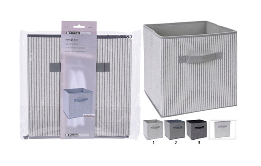 Saxlama üçün qutu Koopman kvadrat, 30x30x30 sm, pambıq/polyester, qapaq ilə, çeşiddə — Mallar, Bakı