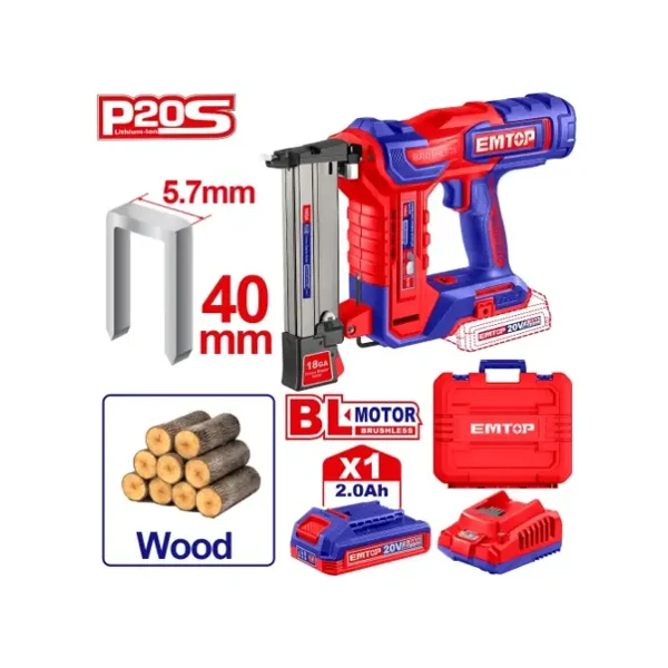 Cordless crown stapler nailer ELCSNLI6008 — OnMaster — Təmir və tikinti
