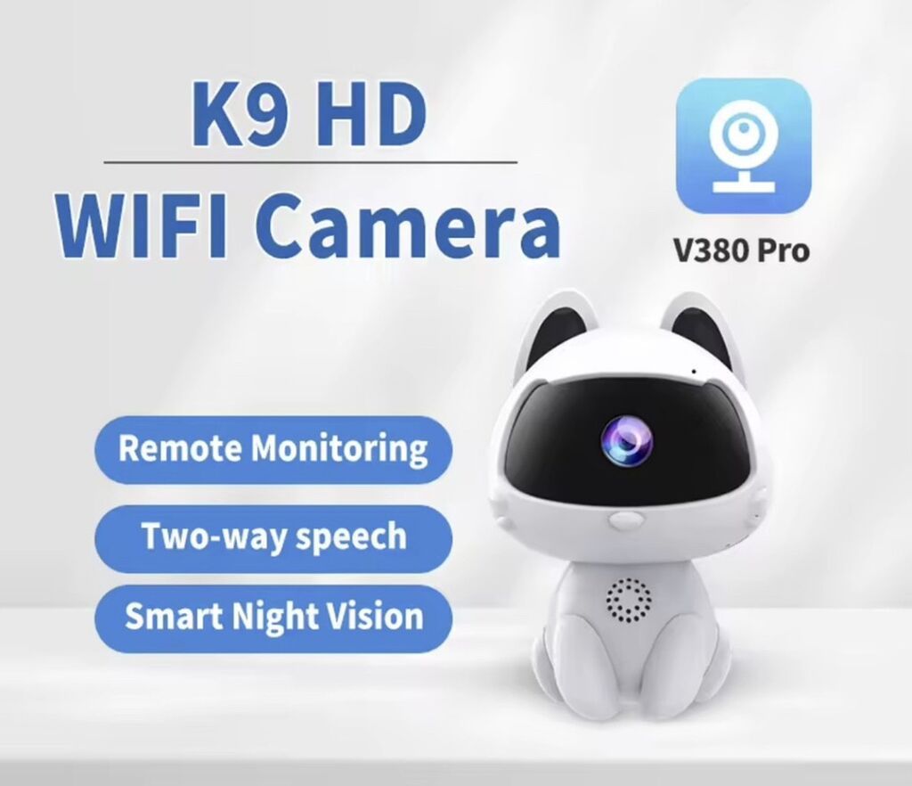 K9 HD WiFi Kamera – V380 Pro tətbiqi ilə - 1080P (2MP) HD görüntü — Surveillance sistemləri, Bakı (2)