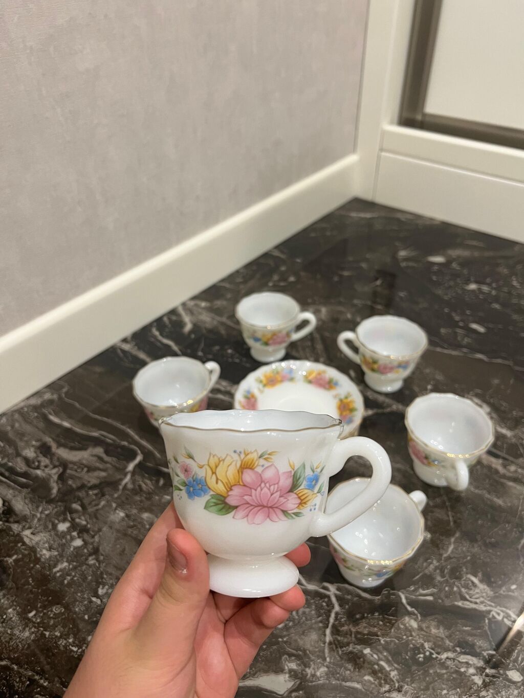 Çay dəsti, rəng - Ağ, Farfor — Süfrə qabı, Bakı (4)