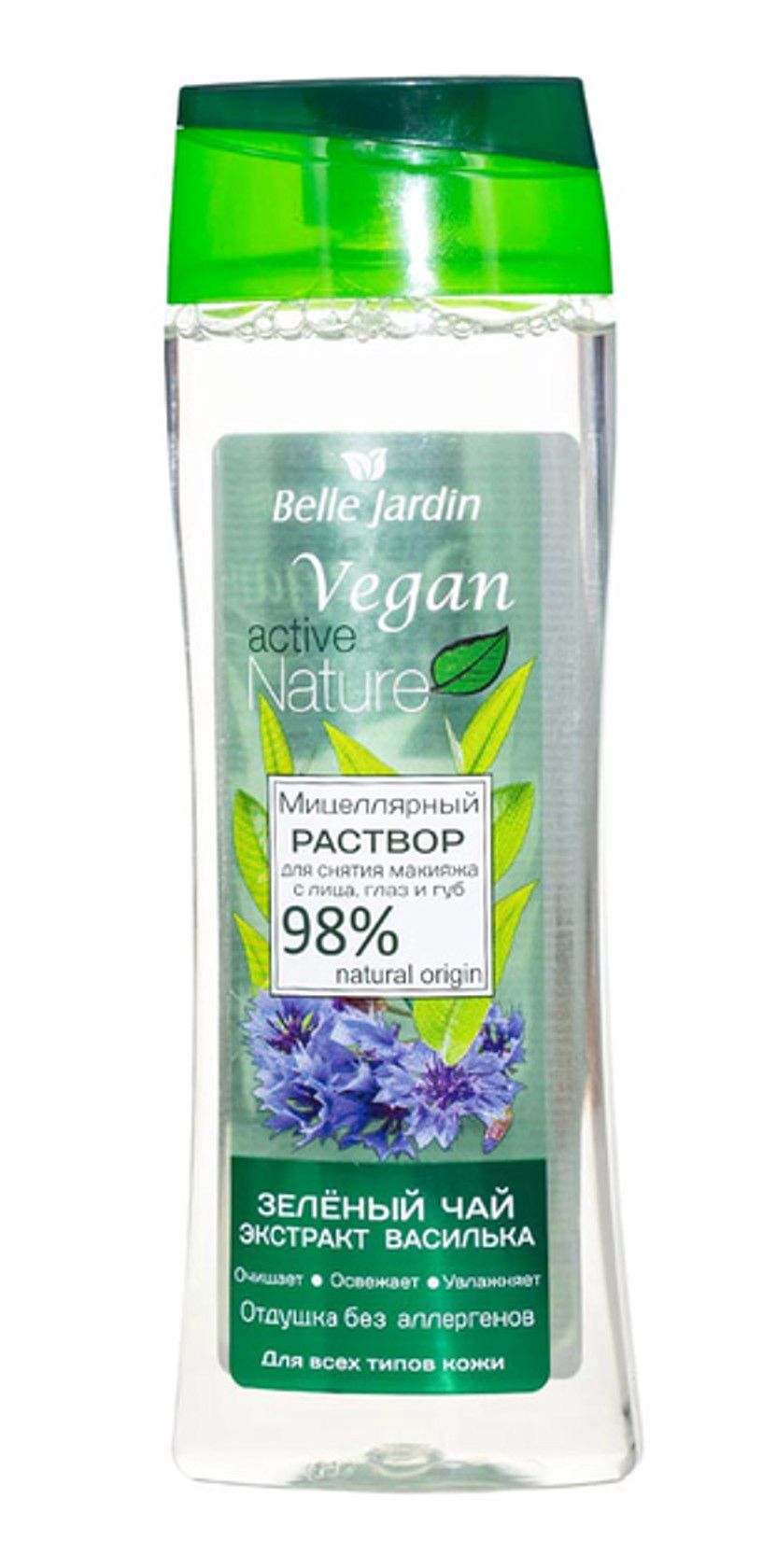 Makiyaj təmizləmə vasitəsi Belle Jardin Vegan Active Nature, yaşıl çay və zanbaq ekstraktlı ilə, 250 ml — Mallar, Bakı