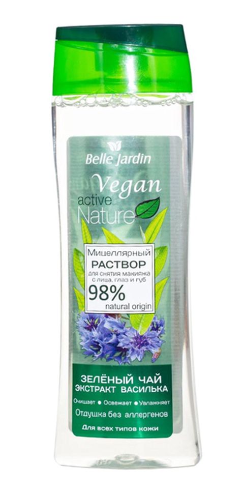 Makiyaj təmizləmə vasitəsi Belle Jardin Vegan Active Nature, yaşıl çay və zanbaq ekstraktlı ilə, 250 ml — Bakı