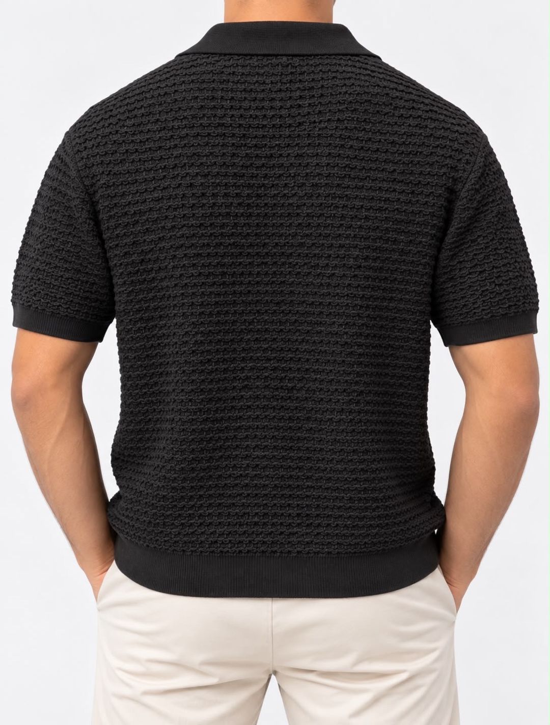 Kişilər üçün qısaqollu polo 14039776, qara, pambıq, ölçü XL — Mallar, Bakı (2)