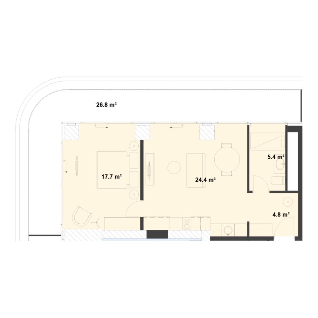 Satılır 2 otaqlı yeni tikili 88.8 m² — Mənzil, Bakı (7)