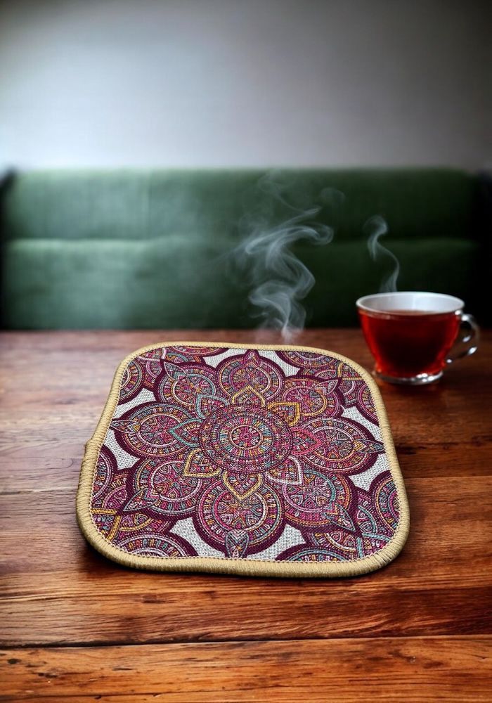 İsti əşyalar üçün altlıq, silikon/parça, ağ/qırmızı, 10x10 sm — Mallar, Bakı