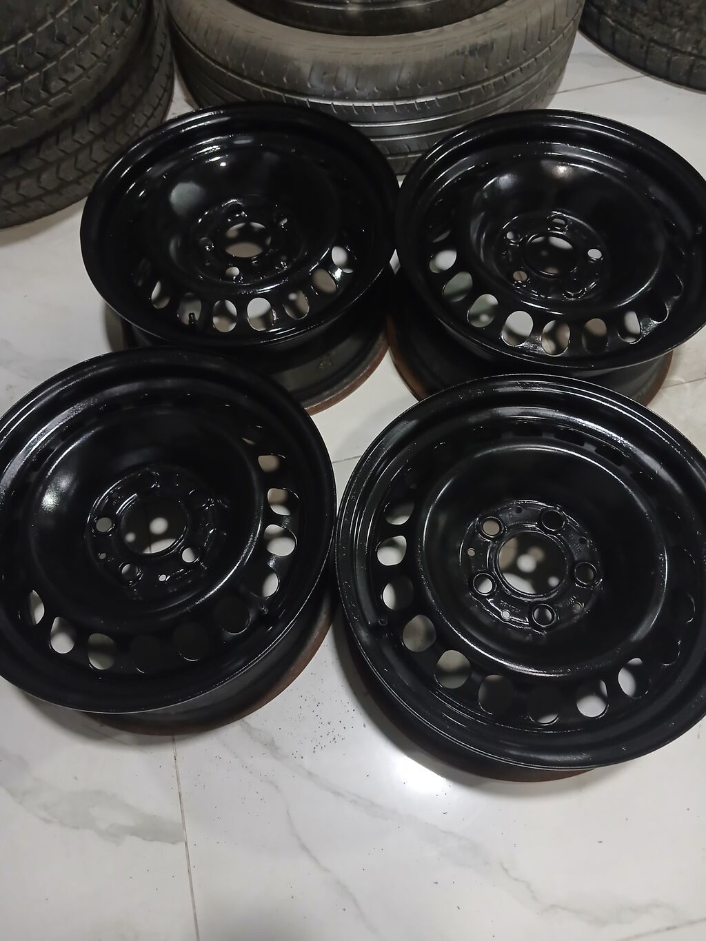 satlir: 4 ədəd qara rəngli5 bolt polad disk komplekti — Diskləri, Mehdiabad (2)