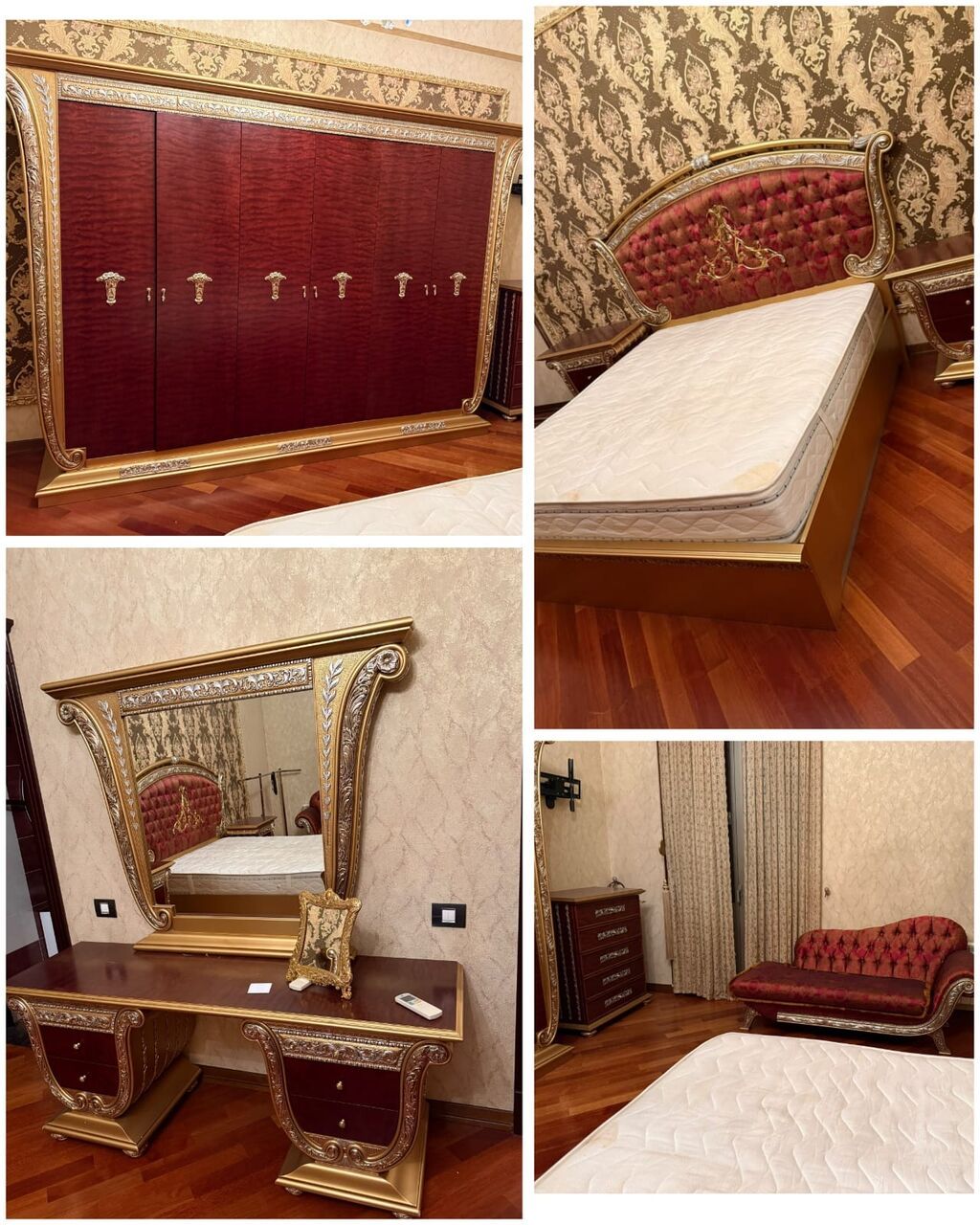 İtaliya istehsalı yataq dəsti satılır 2000₼.matras var.Çox baha — Yataq otağı mobilya dəstləri, Qobu