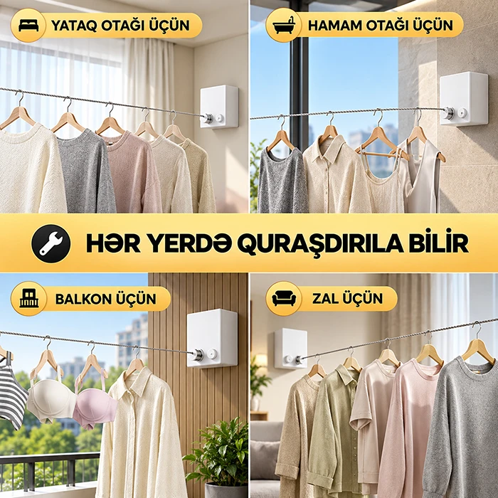 Ağıllı çıxarılan paltar quruducusu: Evinizdə maksimum boş məkan — Mallar, Bakı (4)
