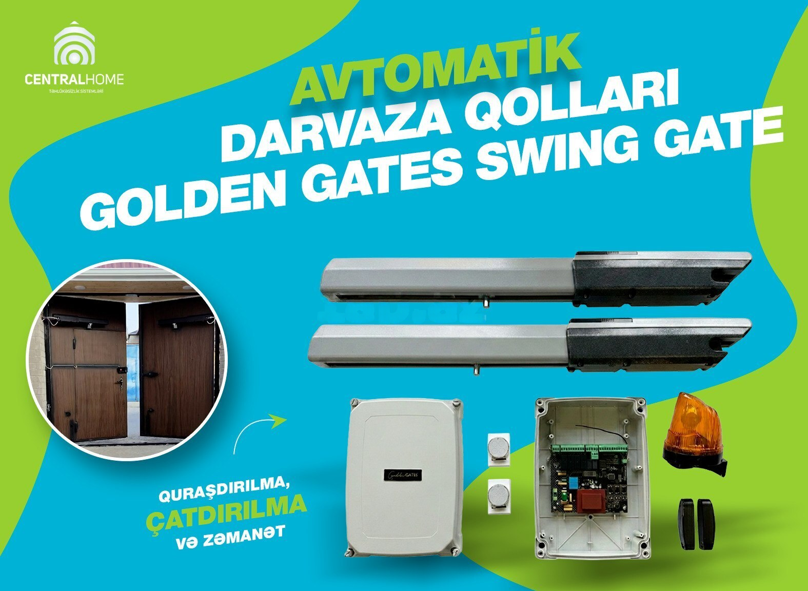 Avtomatik darvaza qolları Golden Gates Swing Gate — Bakı
