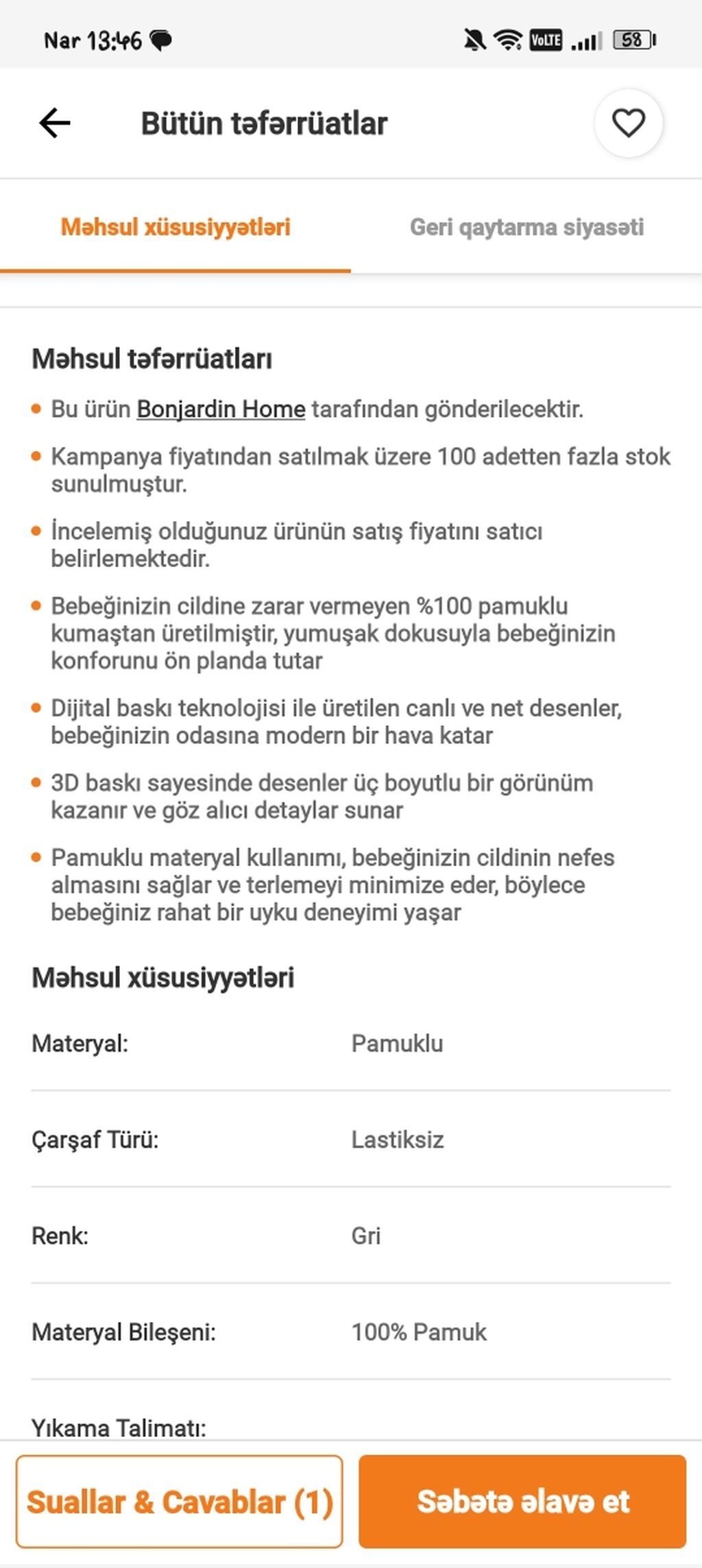 Uşaq yataq dəsti – Panda dizaynlı - Brend: Bonjardin Home - Material — Digər, Digah (3)