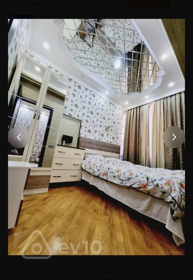 2 otaqlı mənzil, 55 m², Hüseyn Seyidzadə küçəsi — kirayə — Bakı