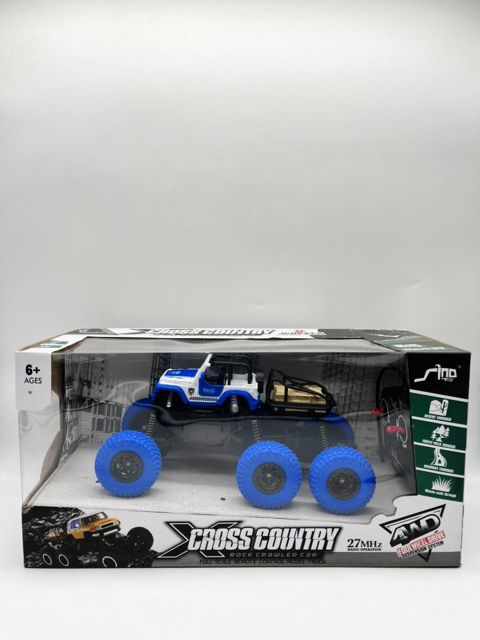 Radio vasitəsilə idarə olunan yolsuzluq maşını Cross Country Rock Crawler, plastik, göy/ağ, 6 yaş — Bakı