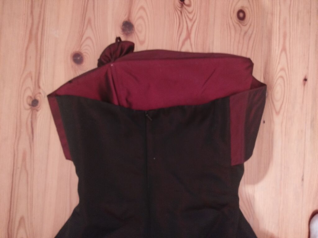 Qara-bordo rəngli ziyafət/libas - Model: midi uzunluqda, A-kəsim ətək — Axşam paltarları, Bakı (3)