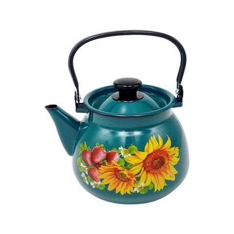 Su qaynatmaq üçün çaydan "Керченская эмаль", 3500 ml, minalanmış polad, firuzəyi — Bakı
