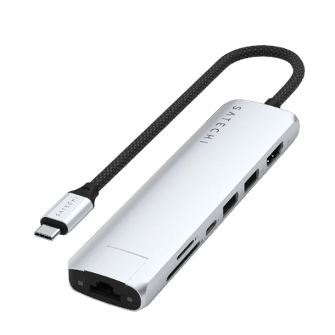 Hub Satechi Usb-c Multiport Slim Adapter 7 in 1 Silver — Bakı