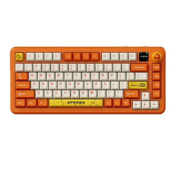 Ajazz AK820 MAX Plus Orange White Theme with screen — Mallar, Bakı