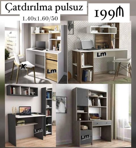 Düz masa, Polkalı, Siyirməli, Sadə laminat, Zəmanətsiz, Kredit yoxdur — Digah