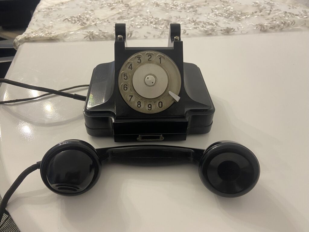 Məhsul: Mexaniki diskli retro masa telefonu Təsvir: - Korpus: Qara — Kabel və radio telefonları, Bakı (2)
