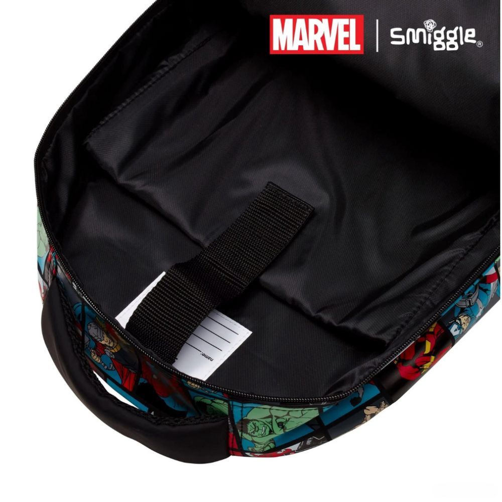 Məktəb çantası Smiggle, x Marvel Avengers, poliester/PVC/EVA, qara, 17.8 l — Mallar, Bakı (3)