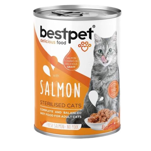 Konserv Bestpet Salmon Sterilised, 400 q — Bakı