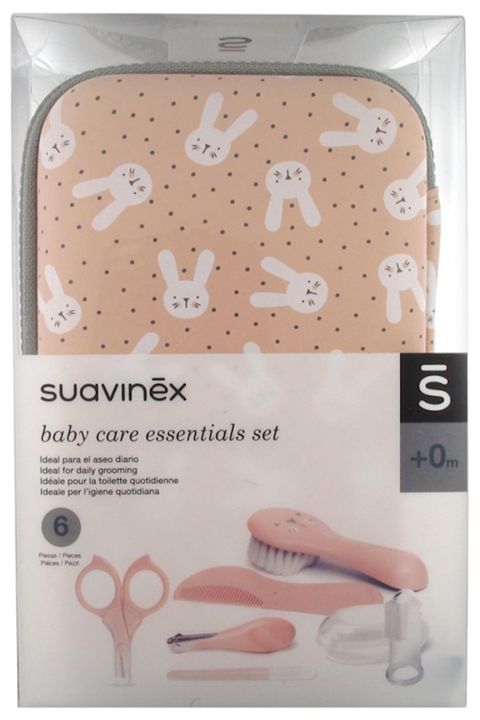 Qulluq dəsti Suavinex Baby Care Essentials Set, 0+ ay, çəhrayı — Bakı