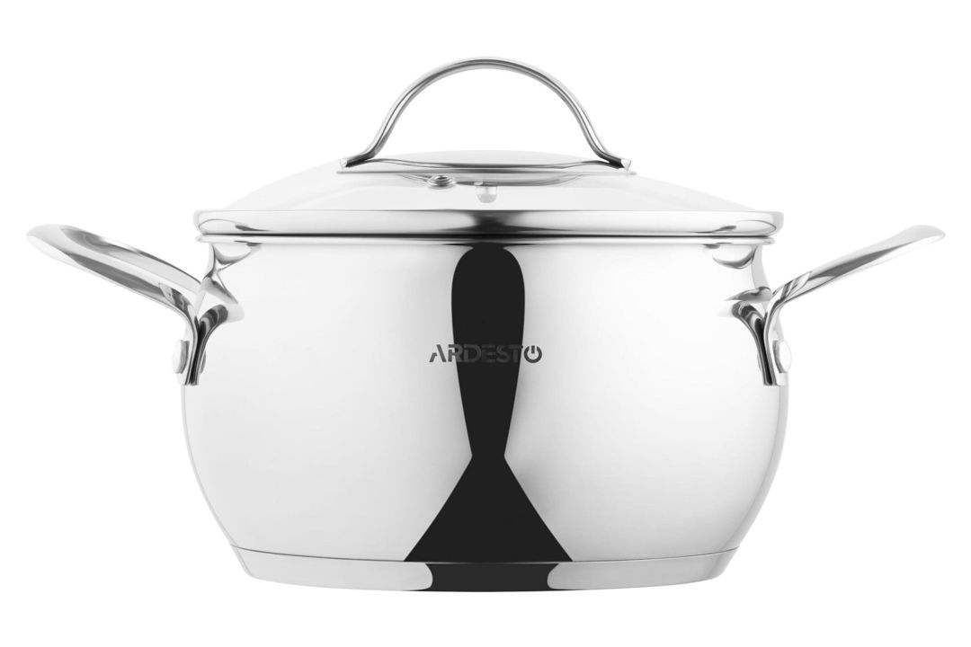 Qazan Ardesto Gemini Liguria AR4330GB, 3 l, 18 sm, paslanmayan polad, gümüşü — Mallar, Bakı (2)