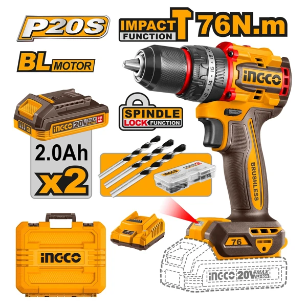 Ingco alçipan dreli batareykalı 20V 2Ah CIDLI20768 — Təmir və inşaat, Bakı