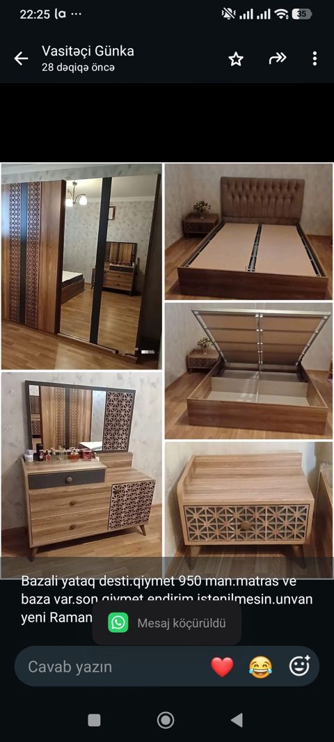 Bazali yataq desti.qiymet 950 man.matras ve baza var.son qiymet — Bakı
