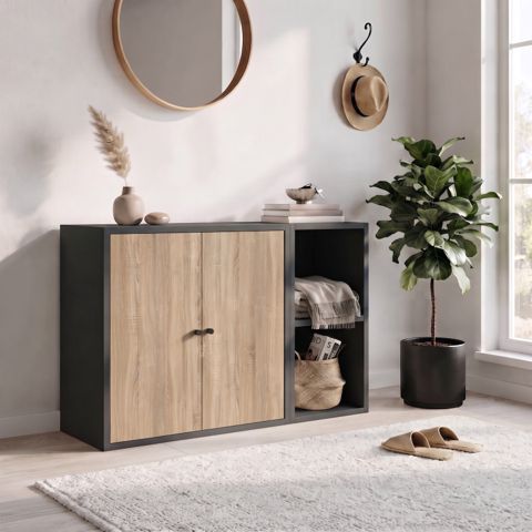 Komod No brand, Ldsp, Antrasit/Sonoma, 90x65x30 — Bakı
