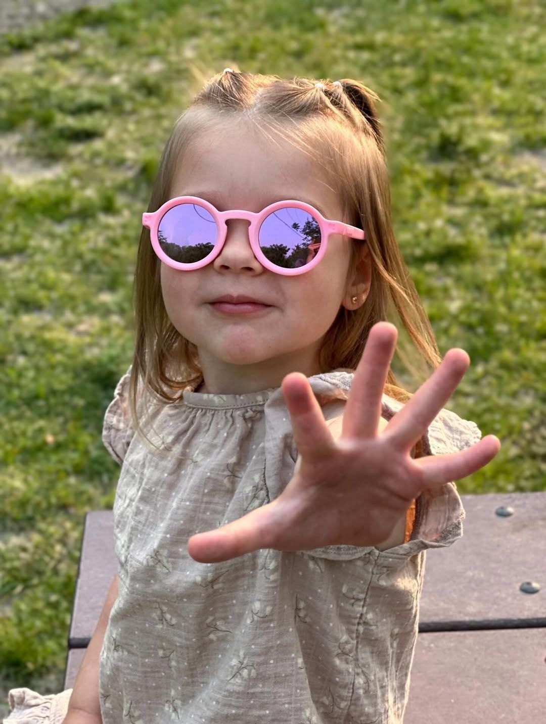 Qızlar üçün gün eynəkləri Kıgo Little Monster, çəhrayı, 2-5 yaş — Mallar, Bakı (2)