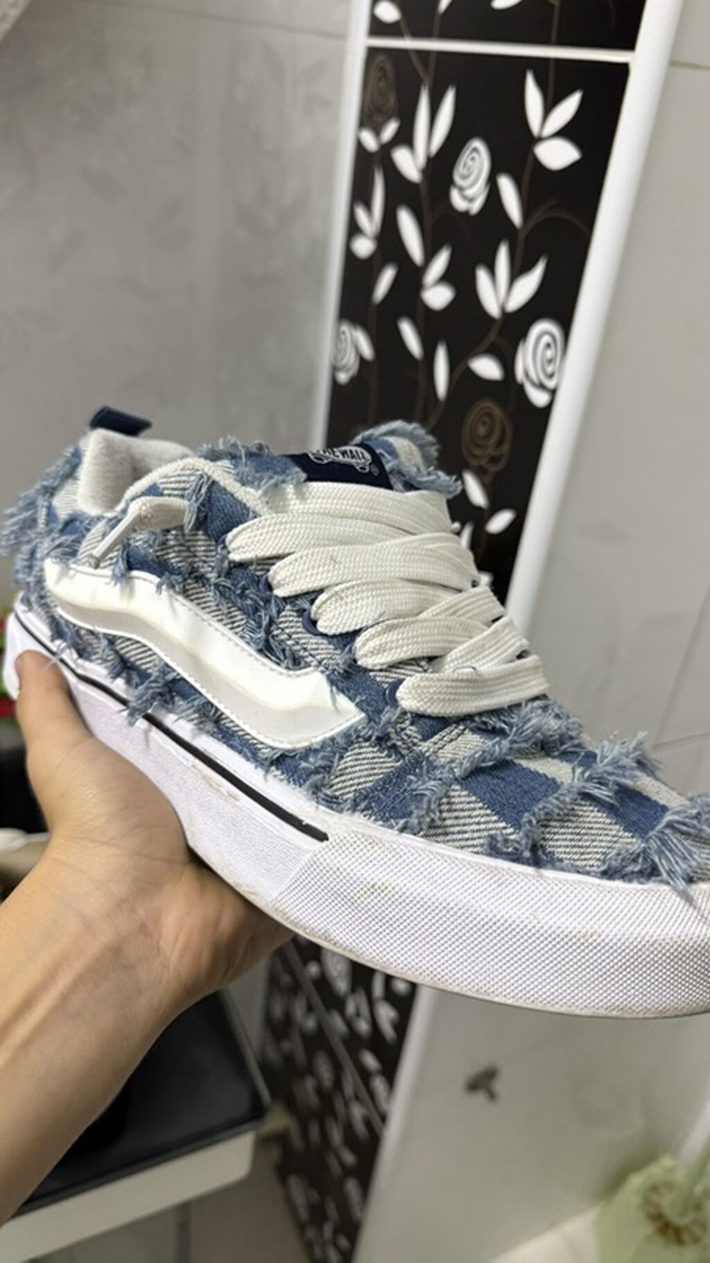 Denim naxışlı kişi/qadın krossovkaları - Model: skate tərzi, aşağı — Krossovkalar, Bakı (2)