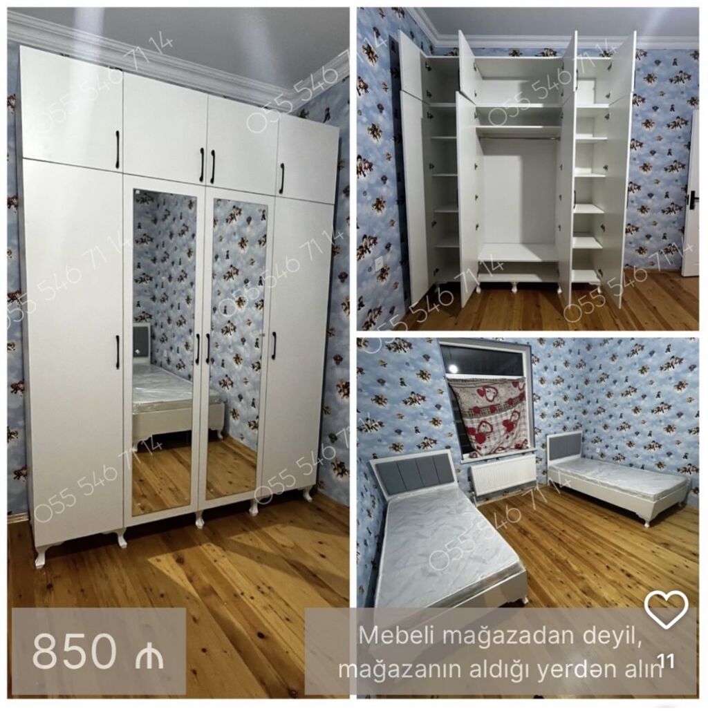 Yataq otağı mebel dəsti - Dəst tərkibi: 2 ədəd tək nəfərlik çarpayı — Uşaq mebeli dəstləri, Bakı