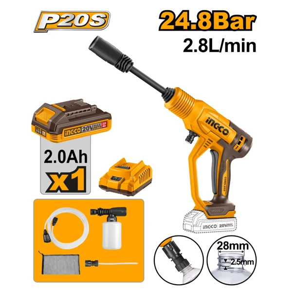 Ingco yuyucu aparat batareykalı 20V 2Ah CPWLI20362 — Bakı