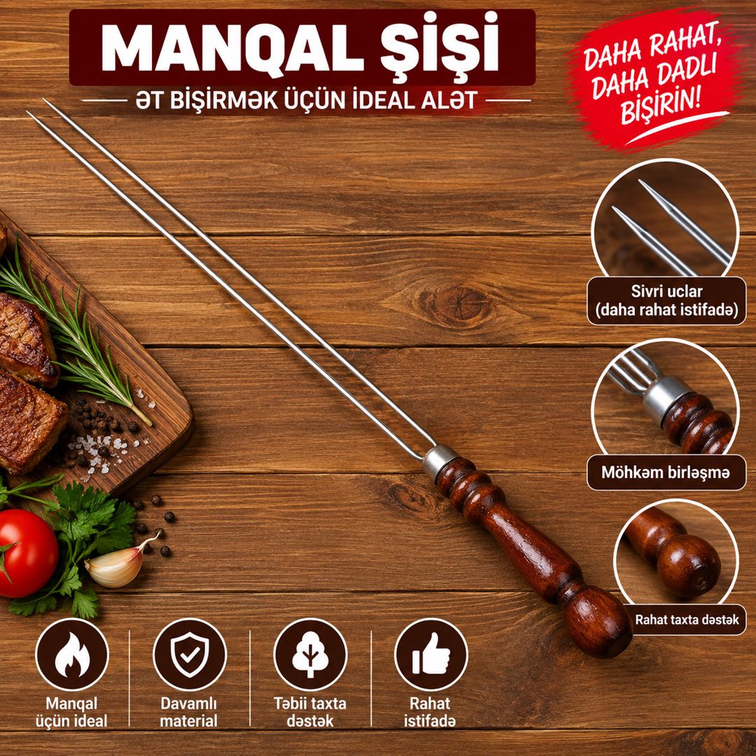 Şiş No brand, Paslanmayan polad, 1 əd, 70 sm — Mallar, Bakı