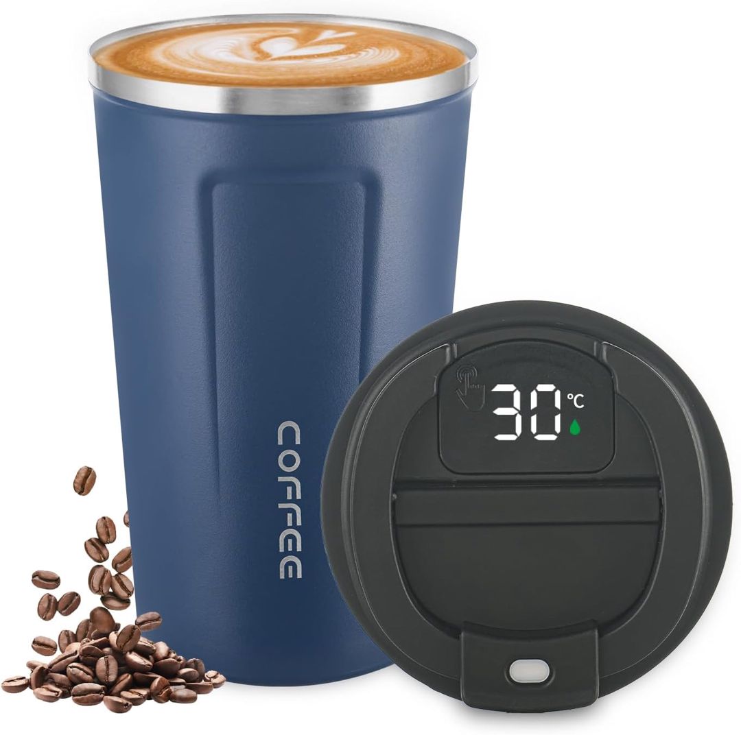 Termo krujka 45677, LED displeyli, 360 ml, paslanmayan polad, göy — Mallar, Bakı