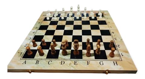 Şahmat + dama + nərd (3-ü 1-də), taxta, bej, 35x35 sm — Bakı