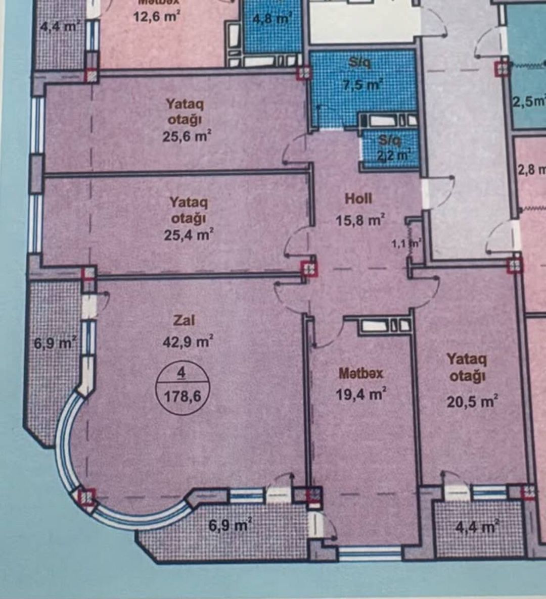 Satılır 4 otaqlı yeni tikili 179 m² — Mənzil, Bakı (2)