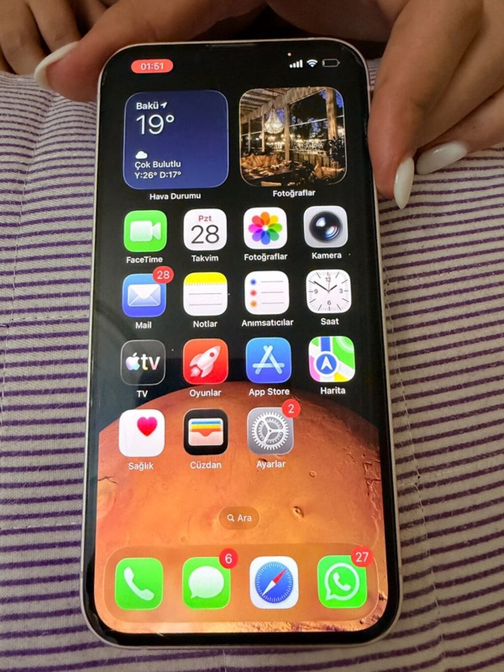 IPhone 14, Ağ, Face ID — Apple iPhone, Bakı (3)