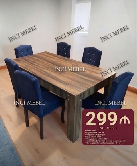Qonaq otağı üçün, Yeni, Açılan, Dördbucaq masa, 6 stul — Bakı
