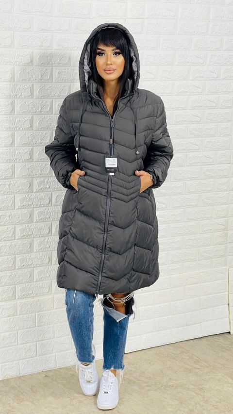 Qadınlar üçün qış gödəkçəsi mir_70800, boz, polyester, ölçü 48 (1435-70800-tb-xxxxl) — Bakı