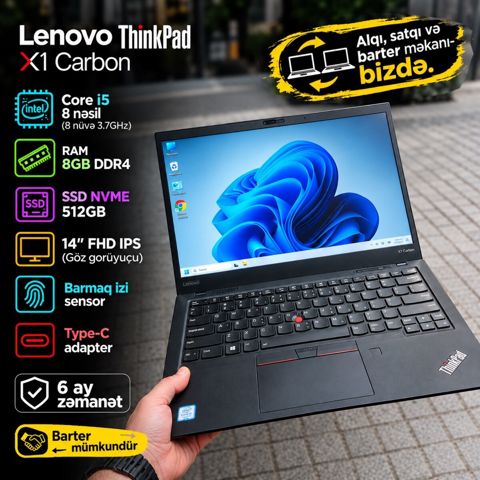 Noutbuk Lenovo i5/SSD 512GB/RAM 8GB — Bakı