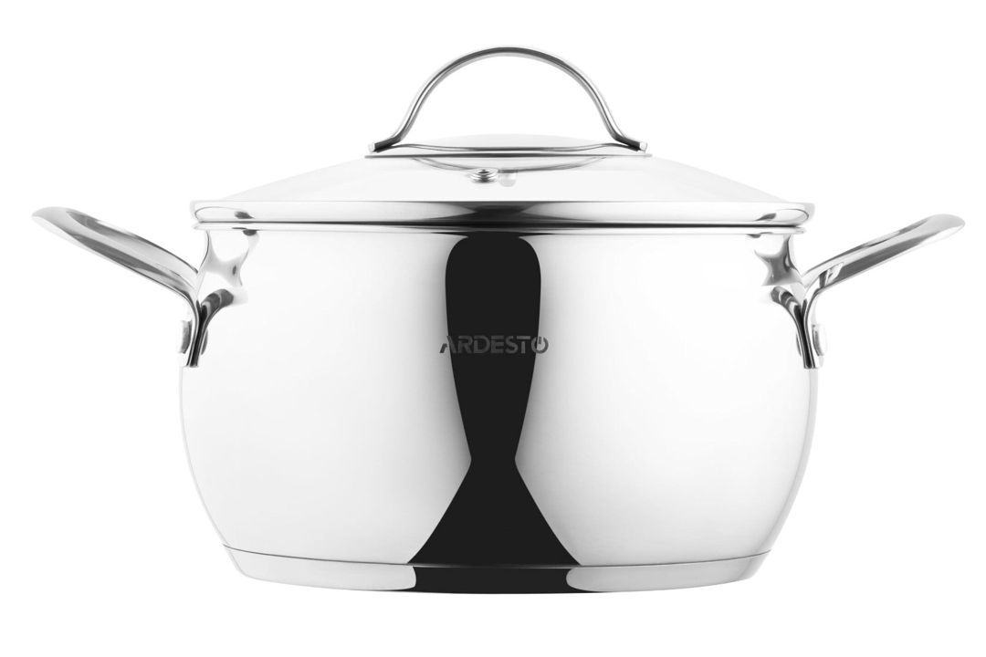 Qazan Ardesto Gemini Liguria AR4340GB, 4 l, 20 sm, paslanmayan polad, gümüşü — Mallar, Bakı (3)