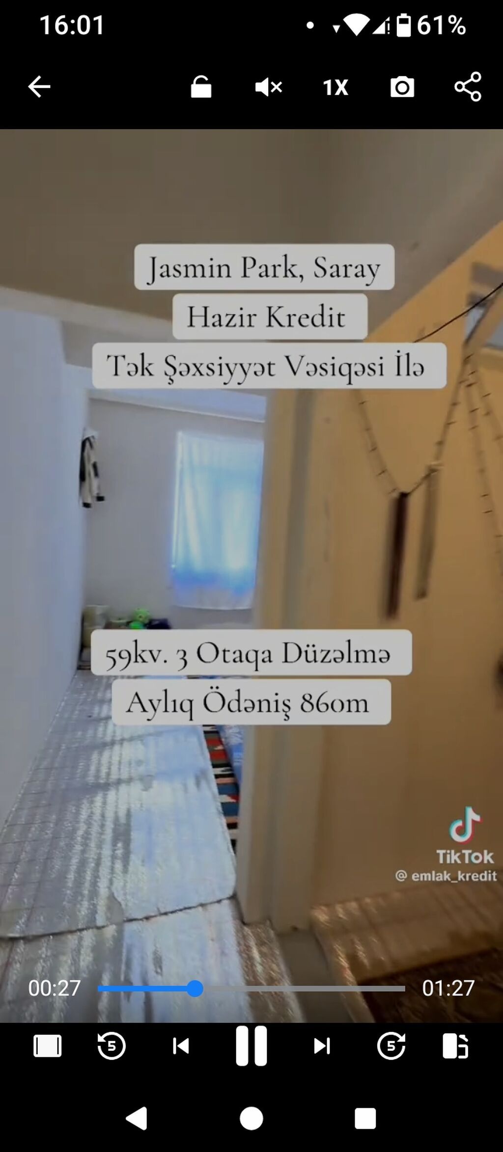 3 otaqlı, Yeni tikili, 60 kv. m — Mənzil, Saray (7)
