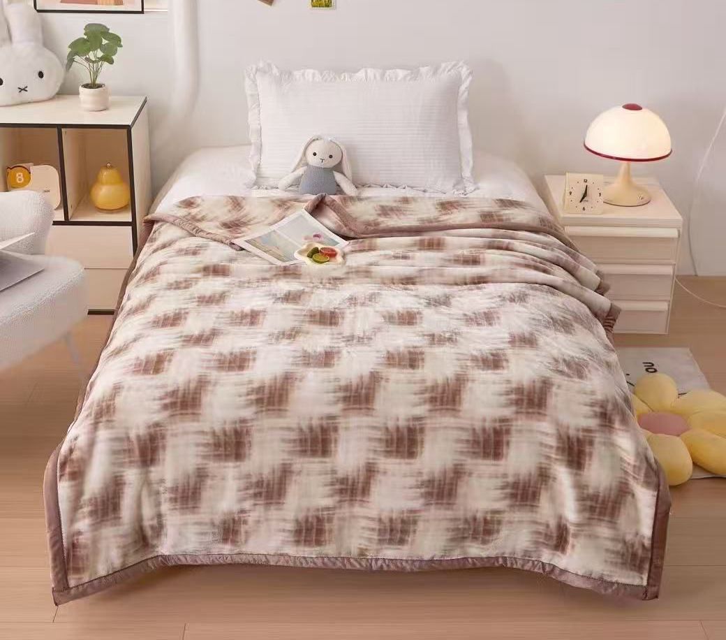 Pled Milena Home, 150x200 sm, tək nəfərlik, qalın, qış üçün, 100% bambuk, bej/qəhvəyi - homestore_vm1991 — Mallar, Bakı