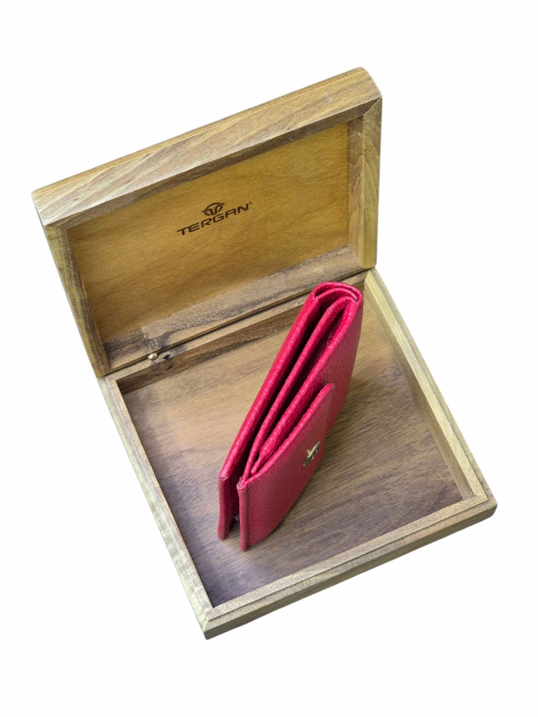 Portmone Tergan, təbii dəri, Tergan Set_5627, Qırmızı — Mallar, Bakı (3)