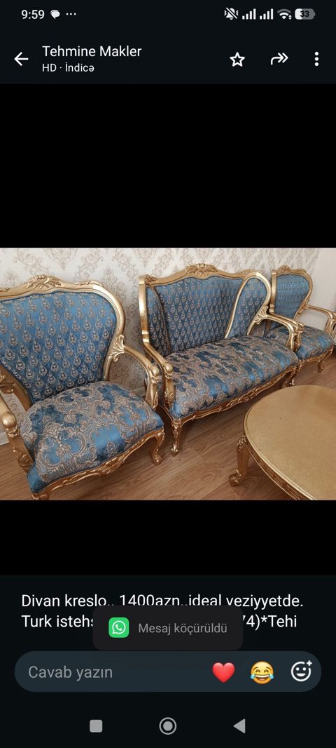 Divan kreslo. 1400azn. ideal veziyyetde. Turk istehsalı. Ünvan 6 — Bakı