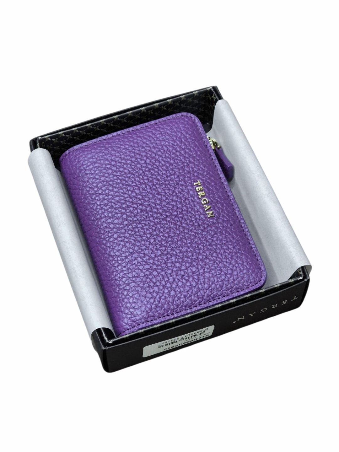 Qadınlar üçün pul kisəsi, təbii dəri, yasəmən rəng, 6 kart bölməsi, 12x8.5 sm, Türkiyə istehsalı - Tergan_5812_Purple — Mallar, Bakı (2)